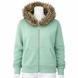 Custom High Quality Eco-Friendly Winter Designer Zip up 100% Cotton French Terry Oversized Acid Wash Faux <b>Fur</b> Zip Hoodie Men - Product Image 6