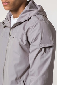 Custom Casual Summer Plus Size <b>Running</b> Waterproof Windbreaker <b>Jacket</b> <b>Reflective</b> Piping Men Lightweight Polyester Hooded Zip-Up - Product Image 3