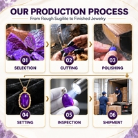 Bracelet en Sugilite Fleur de Cerisier Violet pour Hommes et Femmes, Bracelet en Pierre Naturelle pour la Méditation