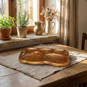 Juego de Vajilla de Alta Calidad, Ecológico y Hecho a Mano, Estilo Americano, Elegante Bandeja de Servir de Madera de Mango con Acabado Antiguo por UO - Product Image 6