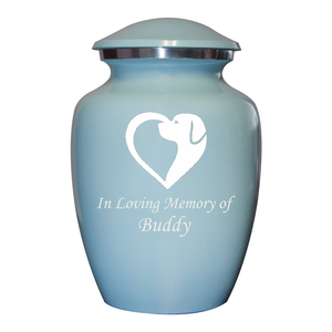 Blue Pet Cremation <b>Urn</b> Metal Ash Memorial Keepsake <b>Urn</b> with Paw Print Engraving for <b>Cats</b> and Dogs - Product Image 6