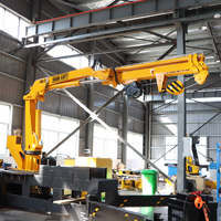 ISO CE EAC Zertifizierter Kleiner 3-Tonnen Hydraulischer Klappausleger-Deckkran mit Hydraulikaggregat für Yacht- und Arbeitsboot-Hebearbeiten