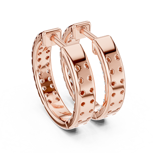 Pendientes de Aro Anchos con Diamantes Cultivados en Laboratorio, Pendientes de Diamantes de Lujo para Mujer, Joyería de Diamantes Elegante para Aniversario de Bodas - Product Image 6