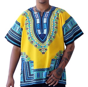 Chemise Dashiki Africaine pour Hommes, Broderie et Impression, Blouse Dashiki Africaine Patchwork, Chemises Respirantes à Motifs Tribaux, T-shirts Dashiki - Product Image 4