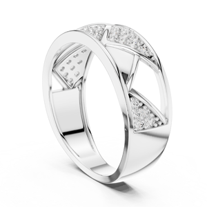 Anillo de Diamantes Cultivados en Laboratorio ROYAL TRIAD, Oro Blanco de 18 Quilates con Baño de Rodio, Estilo Minimalista, para Boda, Compromiso, Regalo, Uso Diario y de Oficina - Product Image 2