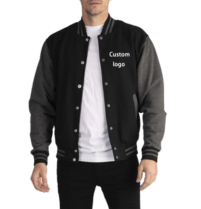 Chaqueta Varsity Personalizada Unisex de Cuero Sintético con Bloques de Color en Relieve, Cierre de Cremallera, Tejido Grueso para Invierno, OEM - Product Image 6