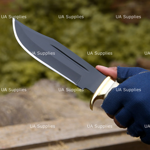 UA Supplies Professional Hand Forged High Carbon Steel Fixed Blade Drop Point Hunting Survival <b>Knife</b> 8 Wood <b>Handle</b> Leather - Product Image 2