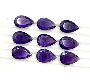 Natural African Amethyst Pear Cut Shape Loose Gemstone Sizes 3-9 MM, Purple Semi-Precious Stone for Jewelry Making - Product Image 4