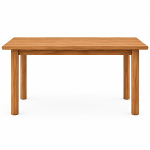 Mesa de Comedor Rectangular Minimalista de Teca con Patas Cónicas, Diseño Escandinavo, Duradera, Ecológica, Impermeable, Moderna y Estable para el Hogar - Product Image 1