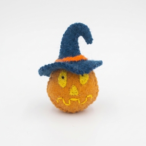 Set de Regalo de Decoración Rústica de Halloween: Calabaza de Fieltro y Lana con Sombrero de Bruja, Adorno Espeluznante y Adorable para Adultos, Venta al por Mayor - Product Image 2