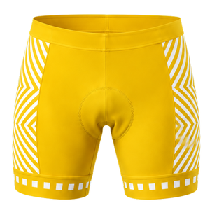 Golden Yellow White <b>Padded</b> <b>Cycling</b> <b>Shorts</b> Custom Breathable Quick Dry Stretch Bicycle Racing Road Bike Training Sportswear - Product Image 1