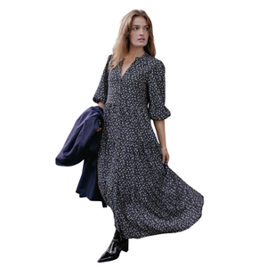 Vestido Maxi Informal para Mujer, Cuello Cuadrado, Vestido Largo - Product Image 1