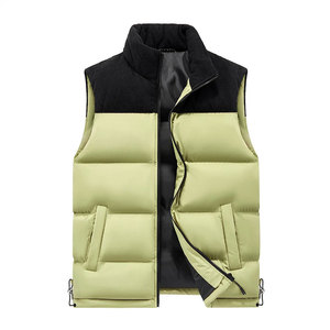 Chaqueta Acolchada sin Mangas para Hombre, Estilo Urbano, Color Azul Marino a Cuadros, con Cierre, para Invierno, de MKB ENTERPRISE - Product Image 1