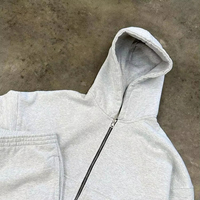 Ensemble de survêtement pour homme, sweat à capuche zippé oversize et pantalon de jogging, en molleton épais, style streetwear, deux pièces assorties