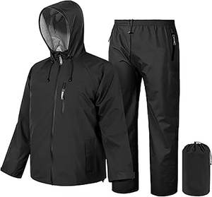 Combinaison de pluie unisexe imperméable, veste et pantalon de travail réfléchissants en PVC et polyester pour moto, GARIOX APPAREL GX-RS-00536 - Product Image 1
