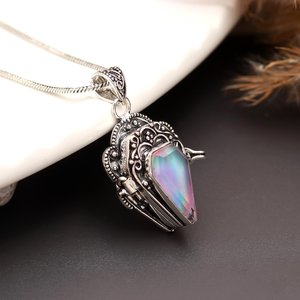 NIKHIL GEMS Pendentif Cercueil en Opale Aurore Fait Main en Argent Sterling 925, Médaillon à Compartiment Secret, Vintage, Fiançailles, Troisième Partie - Product Image 2