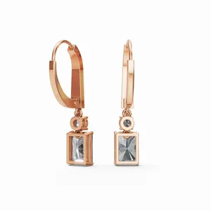 Aros de Diamantes Cultivados en Laboratorio, Redondos y Radiantes, Estilo Forever, 18 Piezas, Oro Rosa, Joyería Moderna para Mujer, Certificación IGI - Product Image 1