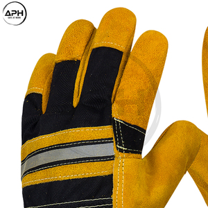 Guantes Canadienses Reforzados de Trabajo Pesado con Palma de Cuero, Refuerzo en el Pulgar, Doble Costura y Puño Extendido para Manipulación en Talleres - Product Image 3