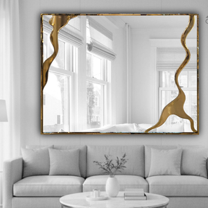 Espejo con marco S S PVD de diseño elegante y moderno para complementar cualquier decoración, perfecto para baños, pasillos y vestidores. - Product Image 1