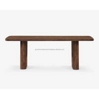 Table de salle à manger pliable en bois de manguier massif de style européen moderne, mobilier commercial écologique pour salon et bar à domicile
