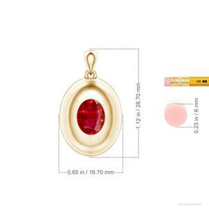 Pendentif médaillon pour homme en or pur 14K 18K, rubis rouge naturel taille ovale 12*10MM 4.51Ctw, avec chaîne, nouvelle arrivée, pendentif punk fait main - Product Image 2