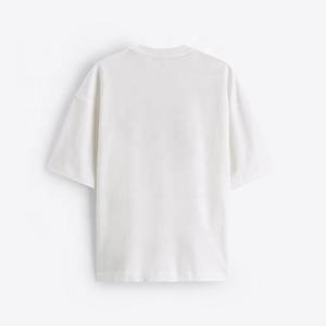 T-shirt pour homme de qualité supérieure, 100% coton côtelé, col rond, coupe ample, épaules tombantes, streetwear, impression personnalisée, design de logo personnalisé - Product Image 2