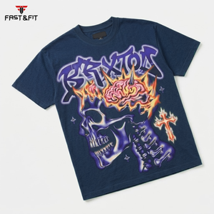 Camisetas de Hombre Estampadas de Manga Corta con Cuello Redondo, a la Moda, con Logotipo Personalizado, de Tela Gruesa, en Oferta - Product Image 3