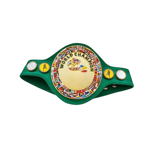 Ceinture de champion du monde, en cuir vert avec motif drapeau, titre de lutte personnalisable, objet de collection de haute qualité - Product Image 5