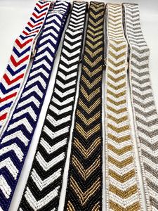 Chevron Beaded Purse Strap Adjustable Beaded Bag Strap Clear Bag Handmade Bead Accessory Game Day <b>Camera</b> Strap - Product Image 3