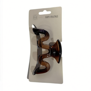 Fermaglio per capelli a forma di M in acetato Yun Rong, 9 cm, marrone/nero, confezione da 12, alta qualità per lo styling - Product Image 1