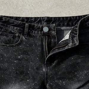Pantalones Cortos de Mezclilla Desgastados para Hombre, Cintura Media, Dobladillo sin Rematar, Estilo Casual de Verano, de Algodón, Pierna Recta, Estilo Roto - Product Image 2