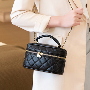 Sac à bandoulière matelassé en cuir PU de luxe à motif géométrique, sacoche à chaîne pour femme, fermeture éclair, usage quotidien - Product Image 6