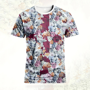 Men's Woven Sublimation Printed T-Shirt Breathable Quick-Dry Eco-Friendly Casual Sport Tee for Gym Running Outdoor Activities - Product Image 1