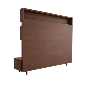 Custom Modern Teak Wood <b>TV</b> Wall Panel and Media Console for Hotel Home Apartment Villa and Large Interior Projects - Product Image 4