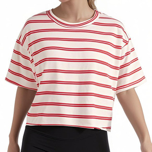 Camiseta de Algodón con Bordado Personalizado para Mujer, Estilo Crop Top, Vintage, Casual, Streetwear, a la Moda - Product Image 1