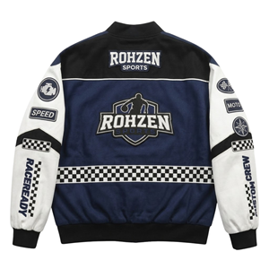 Chaqueta Bomber Varsity Personalizada con Letras Bordadas, Botones a Presión, Estilo Urbano, Resistente al Viento, Informal, para Equipo, Unisex, Invierno - Product Image 2
