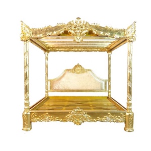 Lit à baldaquin de luxe, lit en feuille d'or, lit en bois sculpté, rend le sommeil plus confortable, mobilier de chambre classique - Product Image 6