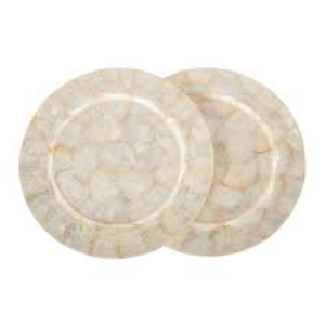 Plato decorativo redondo de nácar con incrustaciones de conchas marinas de lujo para decoración de mesas de bodas y hoteles, plato sostenible para la cena. - Product Image 6