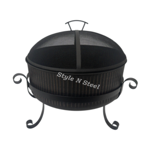 Brasero de luxe en fer avec peinture résistante à la chaleur, design autoportant, chauffage extérieur au charbon/bois - Product Image 2