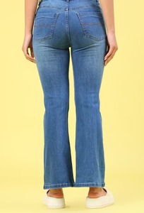 Women's <b>Boot</b> Cut Jeans Latest Design & Fashion New Style Knee Length Vintage Eco-Friendly Cotton Denim Collection - Product Image 2