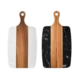 Tabla de cortar de madera de acacia y mármol, tabla de cortar de madera y mármol de primera calidad para decoración de cocina y restaurante a precio económico. - Product Image 6