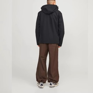 <b>Men's</b> Hooded Fleece <b>Jacket</b> Color Blocking Windproof Zipper Closure Regular Fit Autumn Casual Outdoor Wear <b>Soft</b> <b>Shell</b> <b>Jacket</b> - Product Image 6