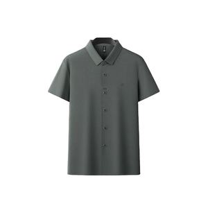 Camisa de Vestir Oxford Casual para Hombre, Manga Corta, Cuello Mao, Antiarrugas, Verano, Suministro ODM - Product Image 2