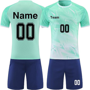 Ensemble d'uniformes de football unisexe personnalisables avec nom et numéro, maillot de football léger en polyester respirant à séchage rapide pour l'été - Product Image 3