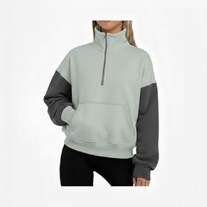 Sweat-shirts personnalisés pour femmes, col montant, tricotés, imprimés, décontractés, hiver-automne, avec logo brodé sur le devant, qualité supérieure, OEM - Product Image 2