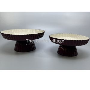 Juego de 2 Soportes Redondos para Pastel, Esmaltados, Antiadherentes, Elegantes Bandejas para Servir Postres, Pasteles, Bocadillos, para Fiestas en Casa - Product Image 3