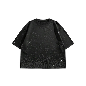 T-shirt pour homme à imprimé pois noirs surdimensionné, manches courtes, col rond, style streetwear, tissu tricoté - Product Image 5