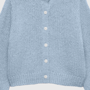 Pull élégant en mélange de cachemire à col rond, respirant, avec fermeture à boutons, chemise tricotée à manches longues pour femme, chaud et ample pour l'hiver - Product Image 5