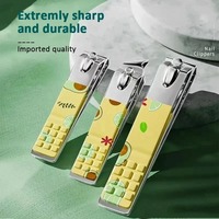 9-delige set fruitdesign roestvrijstalen nagelknippers met opvouwbare tas manicure knipset schaar make-up beauty tool etui