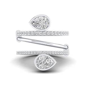 Bague de fiançailles REYES en or massif 14 carats avec diamant de laboratoire taille poire de 2,1 carats, étincelante, prix de gros, bijoux de créateur classiques - Product Image 5